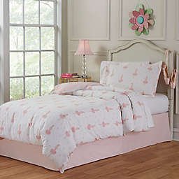 Lullaby Bedding Ballerina 2-Piece Twin Duvet Cover Set in Pink/White