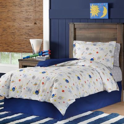 Lullaby Bedding Space 3-Piece Twin Comforter Set in White/Blue