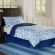 Lullaby Bedding Airplanes 4-Piece Queen Comforter Set in Blue/White