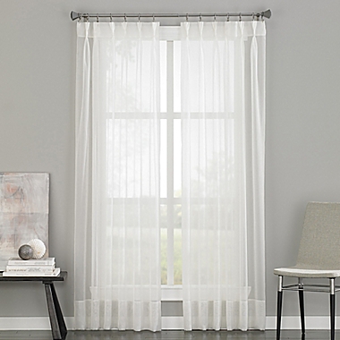Soho Voile Pinch Pleat 95-Inch Rod Pocket Window Curtain Panel in Oyster (Single). View a larger version of this product image.
