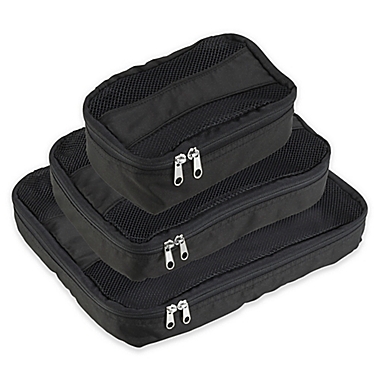 Latitude 40 &deg; N&reg; Packing Cubes 3-Pack in Black. View a larger version of this product image.