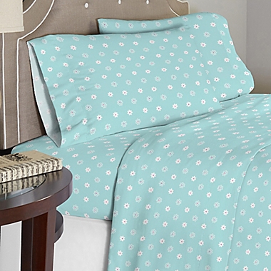 Lullaby Bedding Butterfly Garden 3-Piece Twin Sheet Set in Blue/White. View a larger version of this product image.