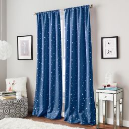 Starry Night Rod Pocket Window Curtain Panel