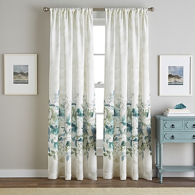 Watercolor Floral Rod Pocket Window Curtain Panel (Single). View a larger version of this product image.