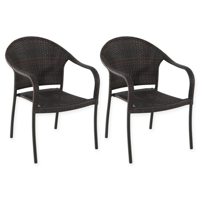 Barrington Stacking Wicker Chairs (Set of 2) | Bed Bath ...