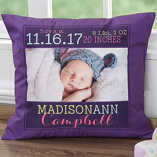 Alternate image 1 for Darling Baby 18-Inch Square Keepsake Throw Pillow