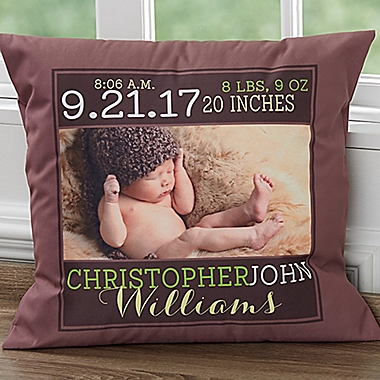 Darling Baby Boy 18-Inch Square Keepsake Throw Pillow. View a larger version of this product image.