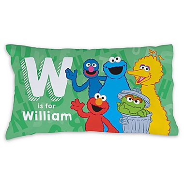 Sesame Street&reg; Initial and Name Pillowcase in Green. View a larger version of this product image.