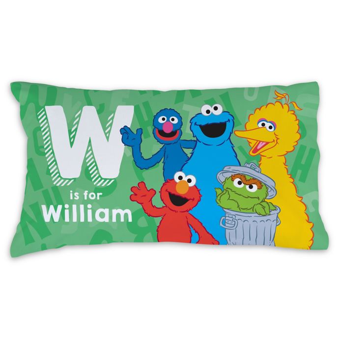 Sesame Street® Initial and Name Pillowcase in Green buybuy BABY