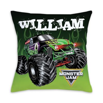 "Monster Jam" Grave Digger Square Throw Pillow in Green