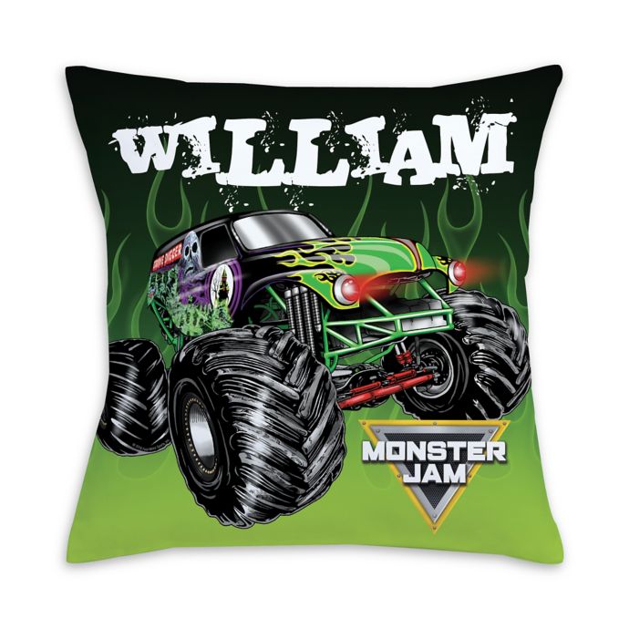 Monster Jam Grave Digger Square Throw Pillow In Green Bed Bath