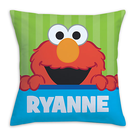 Alternate image 1 for Sesame Street Peek-a-Boo Elmo Square Throw Pillow in Green
