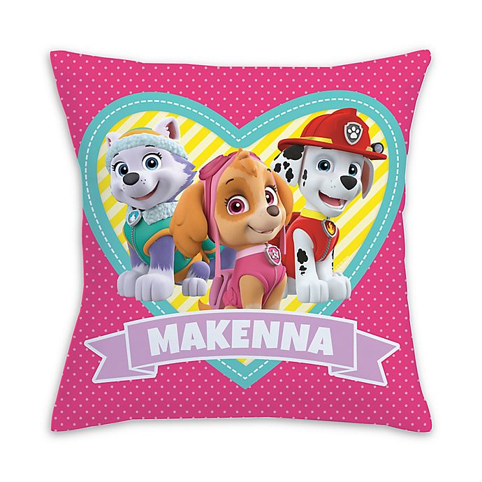 PAW Patrol Loveable Pups Square Throw Pillow in Pink | Bed Bath & Beyond