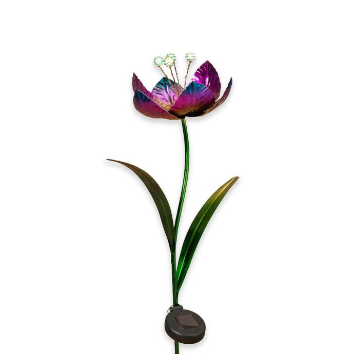 Tulip Solar Lighted Garden Stake In Purple Bed Bath Beyond