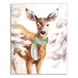 Designs Direct Winter Deer 16-Inch x 20-Inch Canvas Wall Art