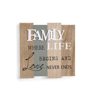 Danya B. "Family-Where Life Begins" 12.5-Inch Square Wooden Wall Plaque ...