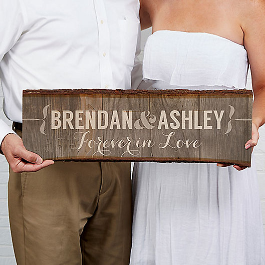 Alternate image 1 for Rustic Couple 23-Inch x 10-Inch Basswood Plank Sign