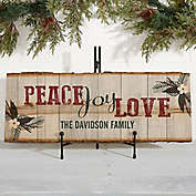 Peace, Joy, Love Basswood Plank Sign