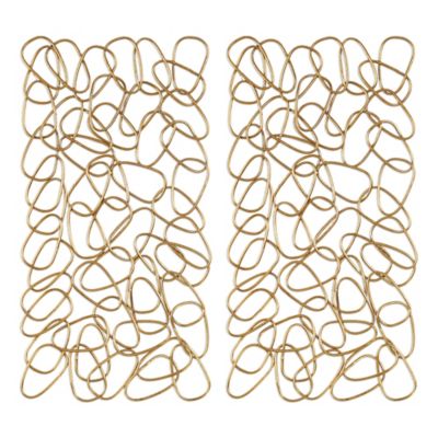 Uttermost 3D In the Loop 19.3-Inch x 37.5-Inch Wall Art in Gold (Set of 2)