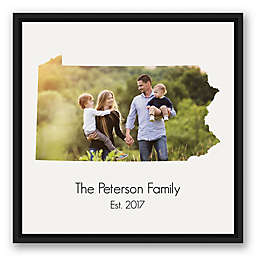 Designs Direct Pennsylvania Family 20-Inch Square Canvas Wall Art with Black Floating Frame