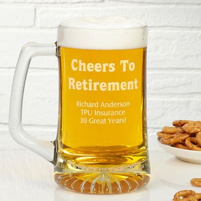Retirement Sentiment Personalised Engraved Beer Glass RT-BG