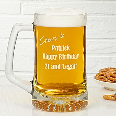 Happy Birthday 25 oz. Engraved Beer Mug. View a larger version of this product image.