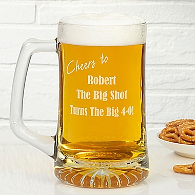Happy Birthday 25 oz. Engraved Beer Mug. View a larger version of this product image.