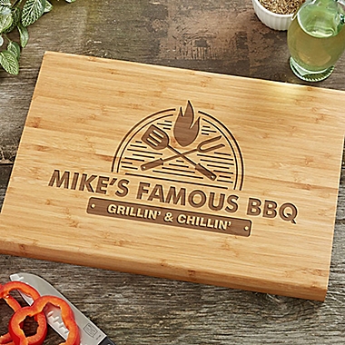 The Grill 10-Inch x 14-Inch Personalized Bamboo Cutting Board. View a larger version of this product image.