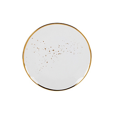 Olivia &amp; Oliver&trade; Harper Splatter Organic Shape Gold Accent Salad Plate. View a larger version of this product image.