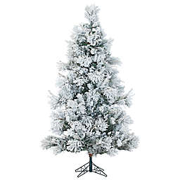 Fraser Hill Farm Snowy Pine Pre-Lit Artificial Christmas Tree with Clear Lights