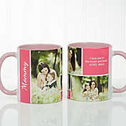 Family Love 11 oz. Photo Collage Coffee Mug in Pink