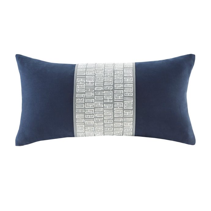 N Natori Nara Oblong Throw Pillow in Navy Bed Bath & Beyond