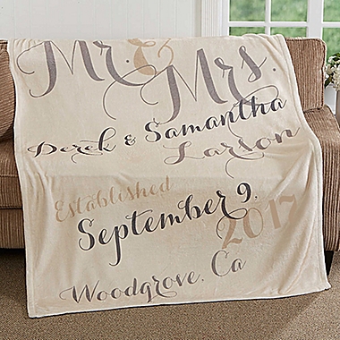 Mr. & Mrs. 50-Inch x 60-Inch Fleece Throw Blanket. View a larger version of this product image.