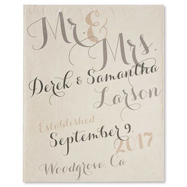 Mr. & Mrs. 50-Inch x 60-Inch Fleece Throw Blanket. View a larger version of this product image.