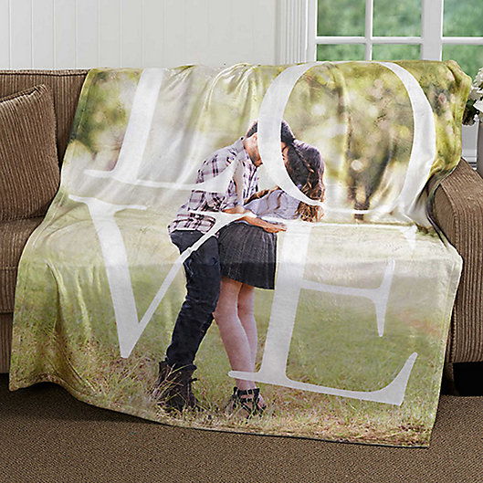 Alternate image 1 for LOVE Photo 50-Inch x 60-Inch Fleece Throw Blanket