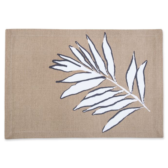 Palm Leaf Canvas Placemat in Taupe Bed Bath & Beyond