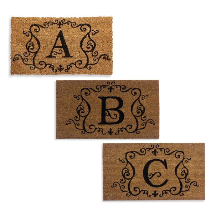 Monogram Letter 16 Inch X 28 Inch Coir Door Mat Insert Bed