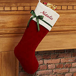 Winter Classic Quilted Christmas Stocking in Burgundy