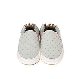 Robeez&reg; Size 0-6M Soft Sole Dot Mania Shoe in Grey