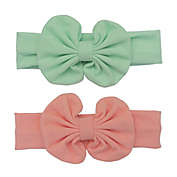 So&#39; Dorable 2-Pack Knit Bow Headwraps in Coral/Mint