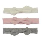 Alternate image 0 for So' Dorable 3-Pack Soft Cotton Knit Bow Headands in Pink/Grey