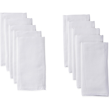 Gerber&reg; 10-Pack Birdseye Prefold Cloth Diaper in White. View a larger version of this product image.
