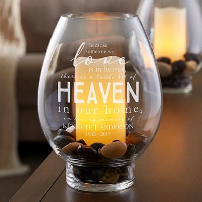 Heaven In Our Home Glass Hurricane Holder