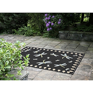 Liora Manne Dragonfly 5-Foot x 7-Foot 6-Inch Indoor/Outdoor Area Rug in Midnight. View a larger version of this product image.
