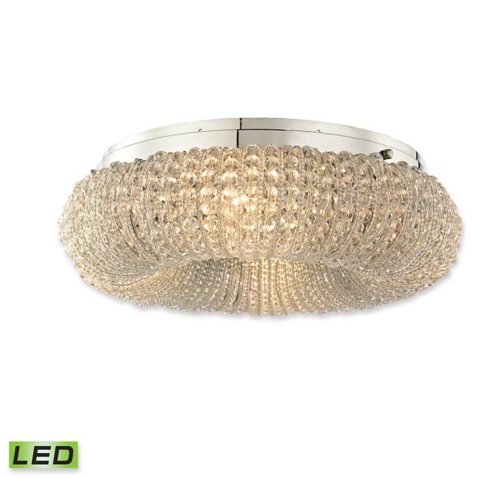 Elk Lighting Crystal Ring 4 Light Semi Flush Mount Ceiling Fixture In Chrome With Led Bulbs Bed Bath Beyond