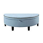 Alternate image 2 for Chic Home Sarah Linen Tufted Half Moon Ottoman in Blue