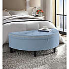 Alternate image 4 for Chic Home Sarah Linen Tufted Half Moon Ottoman in Blue