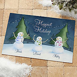 Our Snowman Family 20-Inch x 35-Inch Door Mat
