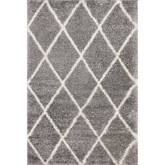 Alternate image 1 for nuLOOM Diamond Shag 4-Foot 6-Inch Area Rug in Ash