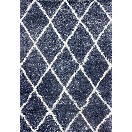 Alternate image 1 for nuLOOM Diamond Shag 5-Foot 3-Inch x 7-Foot 6-Inch Area Rug in Blue